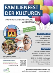 Seit 50 Jahren für Familien im Landkreis Northeim da
Die Familienberatungsstelle des Landkreis Northeim feiert Jubiläum mit einem bunten „Familienfest der Kulturen“!