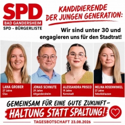 Stadtratswahl: SPD Gandersheim setzt auf Kandidaten U30