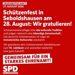 Stadtratswahlkampf in Bad Gandersheim: SPD würdigt Schützenwesen und gratuliert