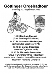 23. Göttinger Orgelradtour - historische Orgeln im Göttinger Süden