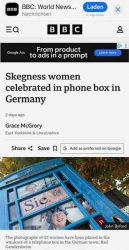 John Byford (Skegness) gestaltet seine blaue Telefon-Box in Bad Gandersheim mit Porträts von interessanten Frauen - Er schafft es damit in BBC-Weltnachrichten